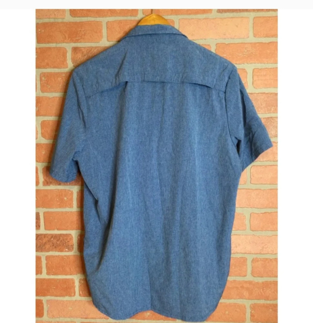 ZeroXposur Travel series men SS Button up shirt vented blue denim color Size M - Picture 3 of 5